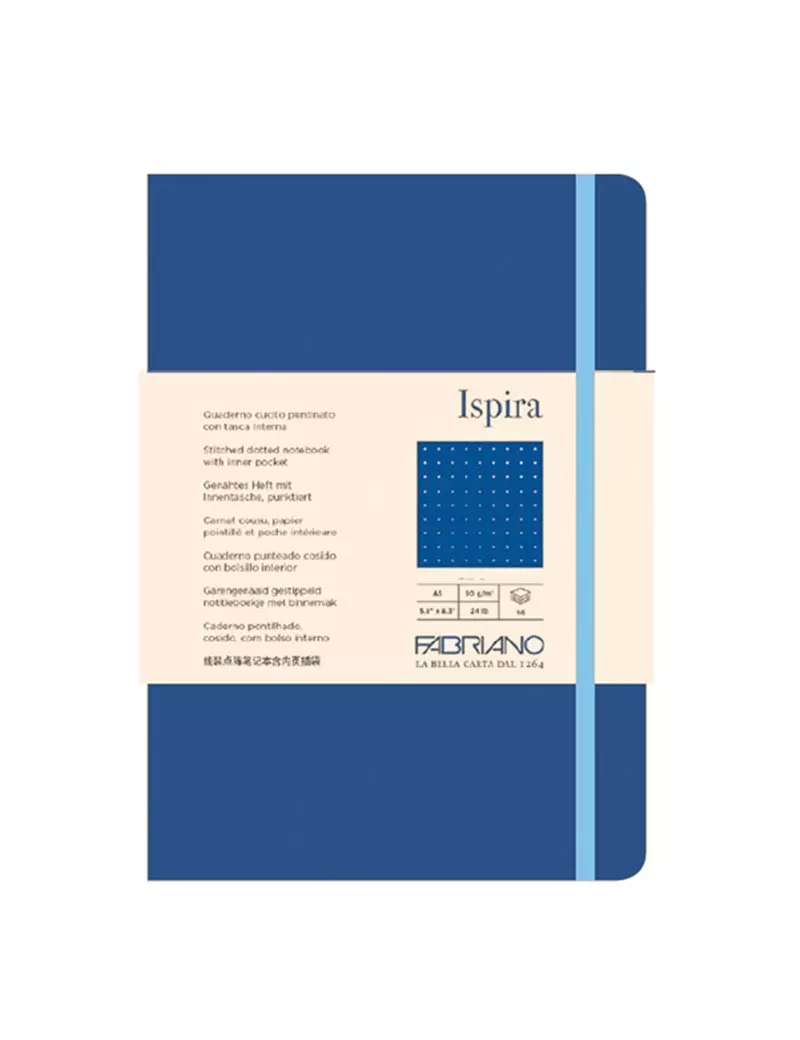 Taccuino con Elastico e Copertina Flessibile Ispira Fabriano - A5 - Puntinato - 96 Fogli - 19614812 (Blu Royal) Taccuino con Elastico e Copertina Flessibile Ispira Fabriano - A5 - Puntinato - 96 Fogli - 19614812 (Blu Royal)