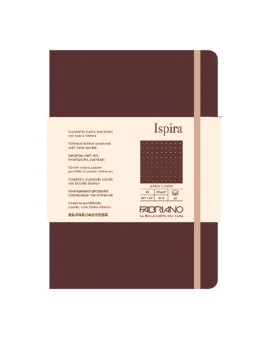 Taccuino con Elastico e Copertina Flessibile Ispira Fabriano - A5 - Puntinato - 96 Fogli - 19614807 (Marrone)