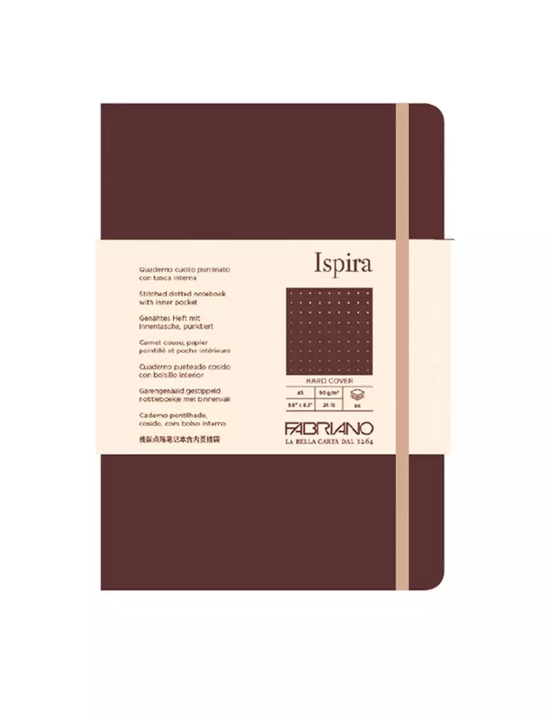 Taccuino con Elastico e Copertina Flessibile Ispira Fabriano - A5 - Puntinato - 96 Fogli - 19614807 (Marrone) Taccuino con Elastico e Copertina Flessibile Ispira Fabriano - A5 - Puntinato - 96 Fogli - 19614807 (Marrone)