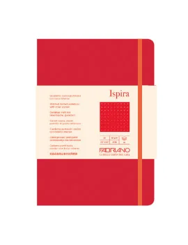 Taccuino con Elastico e Copertina Flessibile Ispira Fabriano - A5 - Puntinato - 96 Fogli - 19614808 (Rosso)