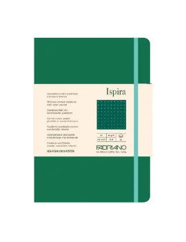 Taccuino con Elastico e Copertina Flessibile Ispira Fabriano - A5 - Puntinato - 96 Fogli - 19614811 (Verde)