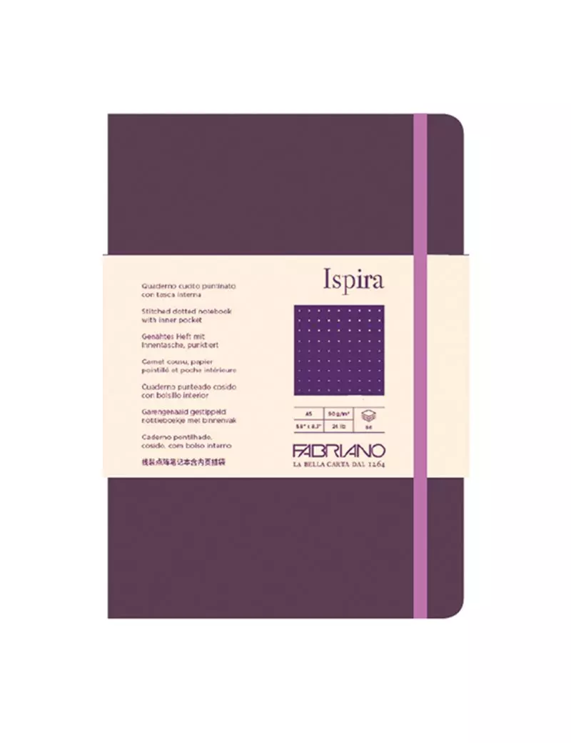 Taccuino con Elastico e Copertina Flessibile Ispira Fabriano - A5 - Puntinato - 96 Fogli - 19614809 (Viola) Taccuino con Elastico e Copertina Flessibile Ispira Fabriano - A5 - Puntinato - 96 Fogli - 19614809 (Viola)