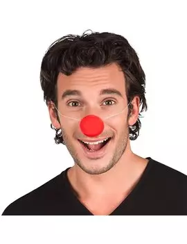 Naso da Clown in Plastica con Elastico (Rosso)