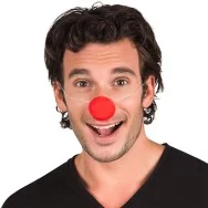 Naso da Clown in Plastica con Elastico (Rosso)