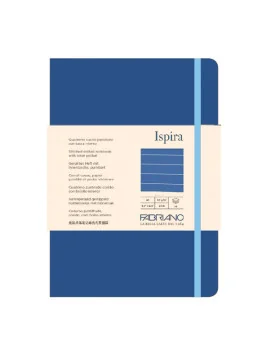 Taccuino con Elastico e Copertina Flessibile Ispira Fabriano - A5 - 1 Rigo - 96 Fogli - 19614806 (Blu Royal)