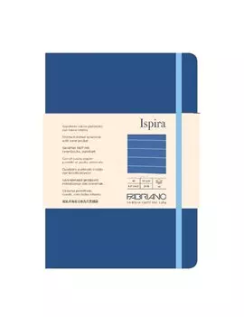 Taccuino con Elastico e Copertina Flessibile Ispira Fabriano - A5 - 1 Rigo - 96 Fogli - 19614806 (Blu Royal)
