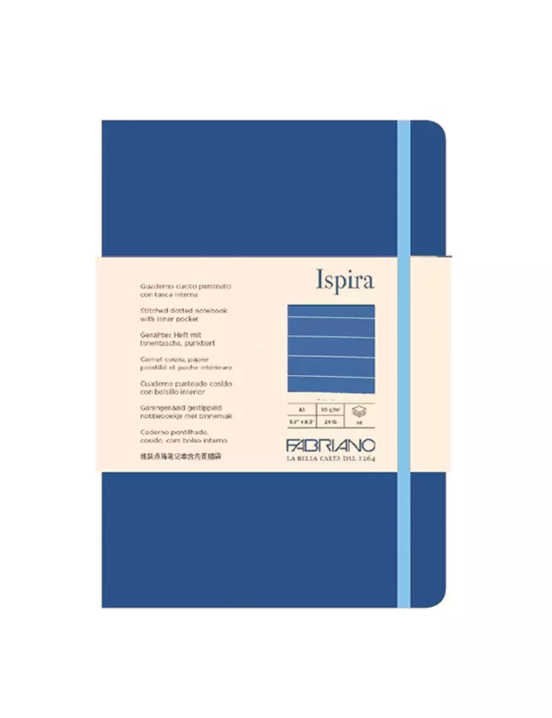 Taccuino con Elastico e Copertina Flessibile Ispira Fabriano - A5 - 1 Rigo - 96 Fogli - 19614806 (Blu Royal) Taccuino con Elastico e Copertina Flessibile Ispira Fabriano - A5 - 1 Rigo - 96 Fogli - 19614806 (Blu Royal)