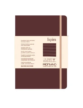 Taccuino con Elastico e Copertina Flessibile Ispira Fabriano - A5 - 1 Rigo - 96 Fogli - 19614801 (Marrone)