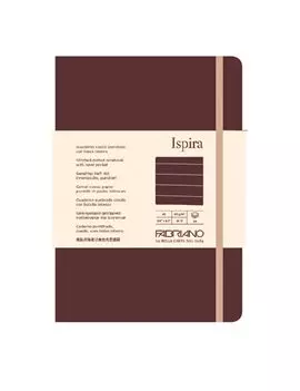 Taccuino con Elastico e Copertina Flessibile Ispira Fabriano - A5 - 1 Rigo - 96 Fogli - 19614801 (Marrone)