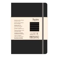 Taccuino con Elastico e Copertina Flessibile Ispira Fabriano - A5 - 1 Rigo - 96 Fogli - 19614804 (Nero)