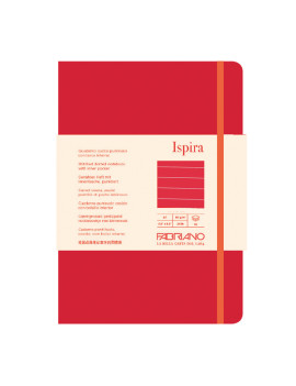 Taccuino con Elastico e Copertina Flessibile Ispira Fabriano - A5 - 1 Rigo - 96 Fogli - 19614802 (Rosso)