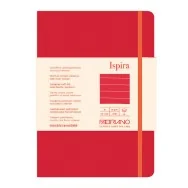 Taccuino con Elastico e Copertina Flessibile Ispira Fabriano - A5 - 1 Rigo - 96 Fogli - 19614802 (Rosso)
