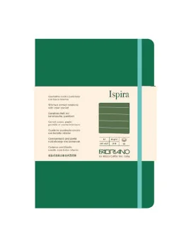 Taccuino con Elastico e Copertina Flessibile Ispira Fabriano - A5 - 1 Rigo - 96 Fogli - 19614805 (Verde)