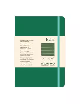 Taccuino con Elastico e Copertina Flessibile Ispira Fabriano - A5 - 1 Rigo - 96 Fogli - 19614805 (Verde)