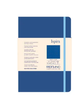 Taccuino con Elastico e Copertina Rigida Ispira Fabriano - A5 - Puntinato - 96 Fogli - 19714812 (Blu Royal)