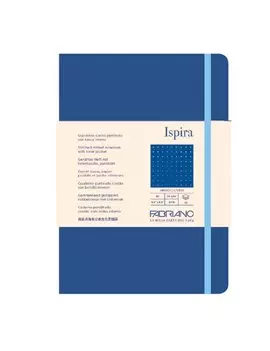Taccuino con Elastico e Copertina Rigida Ispira Fabriano - A5 - Puntinato - 96 Fogli - 19714812 (Blu Royal)
