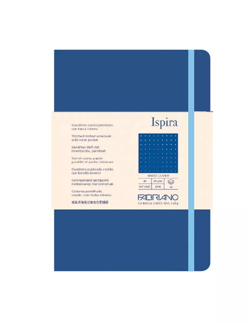 Taccuino con Elastico e Copertina Rigida Ispira Fabriano - A5 - Puntinato - 96 Fogli - 19714812 (Blu Royal) Taccuino con Elastico e Copertina Rigida Ispira Fabriano - A5 - Puntinato - 96 Fogli - 19714812 (Blu Royal)