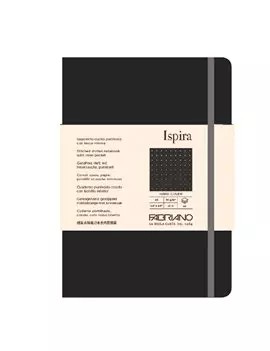 Taccuino con Elastico e Copertina Rigida Ispira Fabriano - A5 - Puntinato - 96 Fogli - 19714810 (Nero)
