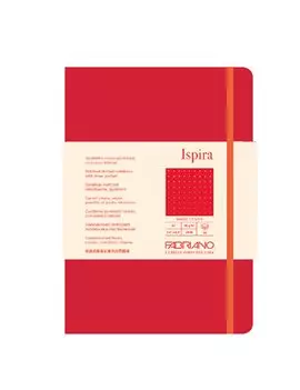 Taccuino con Elastico e Copertina Rigida Ispira Fabriano - A5 - Puntinato - 96 Fogli - 19714808 (Rosso)