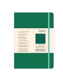 Taccuino con Elastico e Copertina Rigida Ispira Fabriano - A5 - Puntinato - 96 Fogli - 19714811 (Verde)