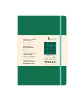 Taccuino con Elastico e Copertina Rigida Ispira Fabriano - A5 - Puntinato - 96 Fogli - 19714811 (Verde)