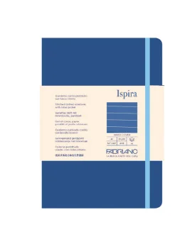 Taccuino con Elastico e Copertina Rigida Ispira Fabriano - A5 - 1 Rigo - 96 Fogli - 19714806 (Blu Royal)