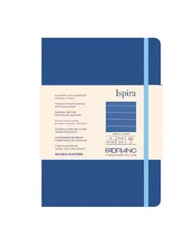 Taccuino con Elastico e Copertina Rigida Ispira Fabriano - A5 - 1 Rigo - 96 Fogli - 19714806 (Blu Royal)