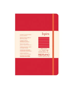 Taccuino con Elastico e Copertina Rigida Ispira Fabriano - A5 - 1 Rigo - 96 Fogli - 19714802 (Rosso)
