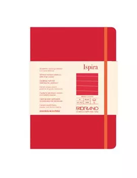 Taccuino con Elastico e Copertina Rigida Ispira Fabriano - A5 - 1 Rigo - 96 Fogli - 19714802 (Rosso)