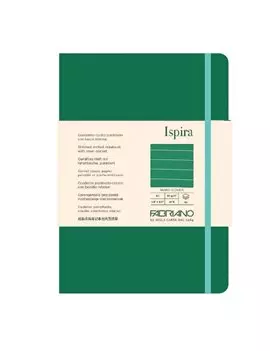 Taccuino con Elastico e Copertina Rigida Ispira Fabriano - A5 - 1 Rigo - 96 Fogli - 19714805 (Verde)