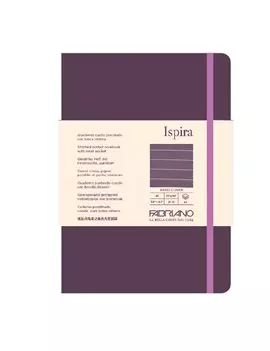 Taccuino con Elastico e Copertina Rigida Ispira Fabriano - A5 - 1 Rigo - 96 Fogli - 19714803 (Viola)