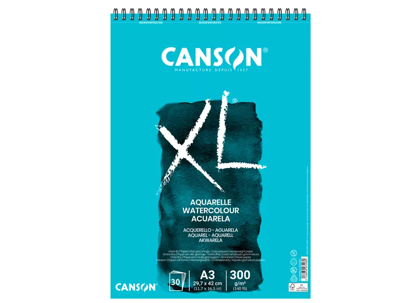 Album XL Aquarelle Canson - A3 - 300 g - 30 Fogli - 400039171 (Bianco Conf. 5)