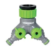 Raccordo Rubinetto Verdemax - 2 Uscite - 9461 (Grigio e Verde)