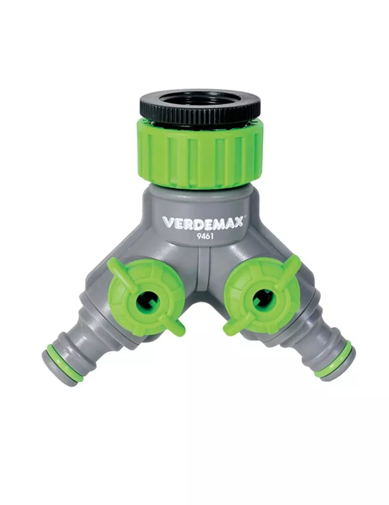 Raccordo Rubinetto Verdemax - 2 Uscite - 9461 (Grigio e Verde) Raccordo Rubinetto Verdemax - 2 Uscite - 9461 (Grigio e Verde)
