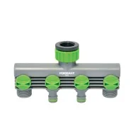 Raccordo Rubinetto Verdemax - 4 Uscite - 9464 (Grigio e Verde)