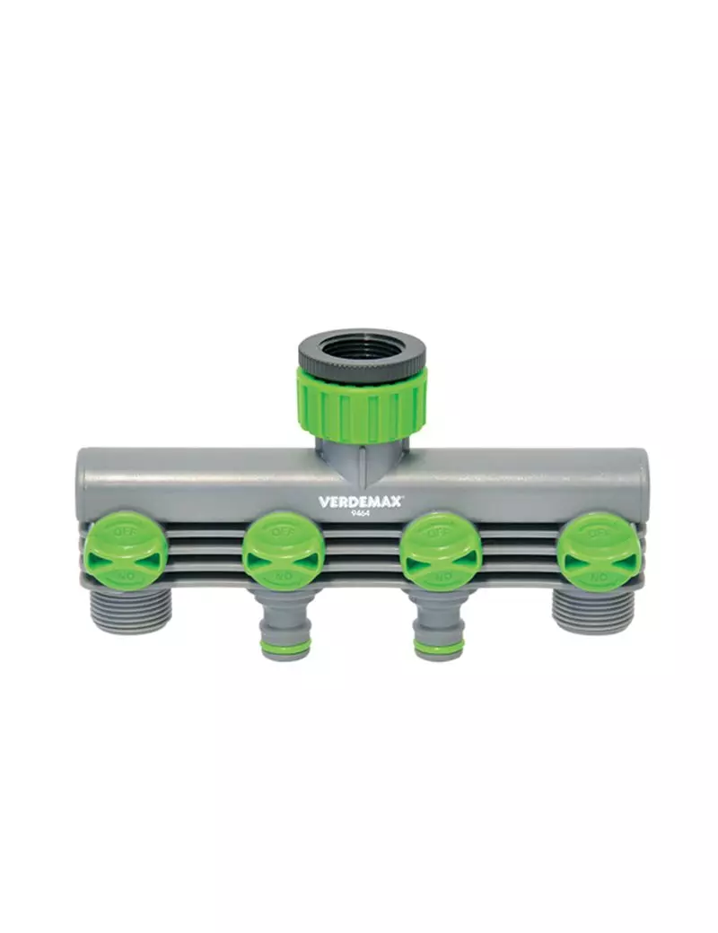 Raccordo Rubinetto Verdemax - 4 Uscite - 9464 (Grigio e Verde) Raccordo Rubinetto Verdemax - 4 Uscite - 9464 (Grigio e Verde)