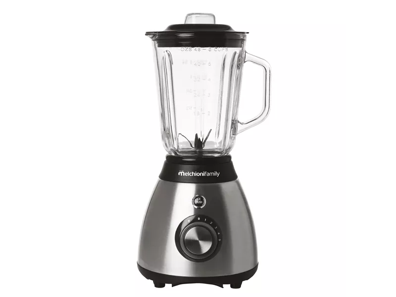 Frullatore con Bicchiere in Vetro Frullo Glass Melchioni - 600 W - 118420210 (Nero e Argento)