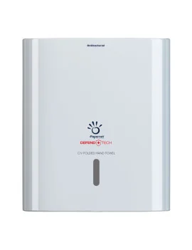 Dispenser Antibatterico per Asciugamani Piegati Defend Tech Papernet - 33,6x14,5x30 cm - 416143 (Bianco)