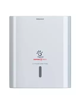 Dispenser Antibatterico per Asciugamani Piegati Defend Tech Papernet - 33,6x14,5x30 cm - 416143 (Bianco)