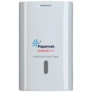 Dispenser Antibatterico per Carta Igienica Interfogliata Defend Tech Papernet - 33,6x14,5x30 cm - 416147 (Bianco)