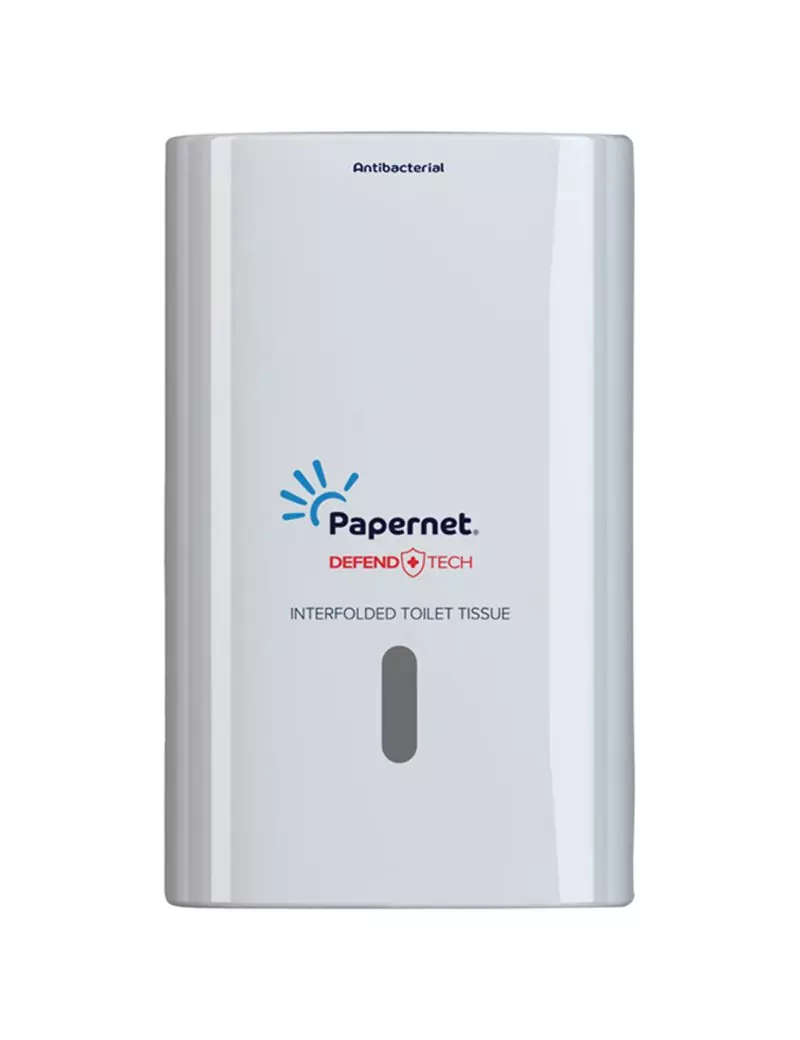 Dispenser Antibatterico per Carta Igienica Interfogliata Defend Tech Papernet - 33,6x14,5x30 cm - 416147 (Bianco) Dispenser Antibatterico per Carta Igienica Interfogliata Defend Tech Papernet - 33,6x14,5x30 cm - 416147 (Bianco)
