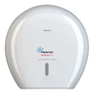 Dispenser Antibatterico per Carta Igienica Maxi Jumbo Defend Tech Papernet - 34,5x14,8x34,5 cm - 416146 (Bianco)