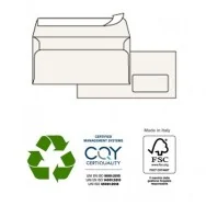 Buste Commerciali Kami Pigna - 11x23 cm - Taglio Dritto con Strip - Con Finestra - 100 g - 0250004AM (Bianco Conf. 500)