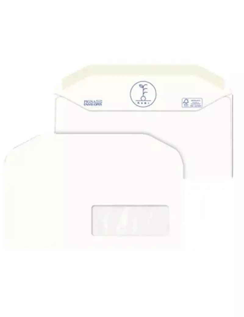 Buste Commerciali Kami Pigna - 11x23 cm - Taglio Dritto - Gommata Con Finestra - 100 g - 0250002AM (Bianco Conf. 500) Buste Commerciali Kami Pigna - 11x23 cm - Taglio Dritto - Gommata Con Finestra - 100 g - 0250002AM (Bianco Conf. 500)