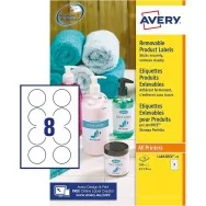 Etichette Adesive Rotonde Avery - 63,5 mm - Rimovibili - L4852REV-25 (Bianco Conf. 25)