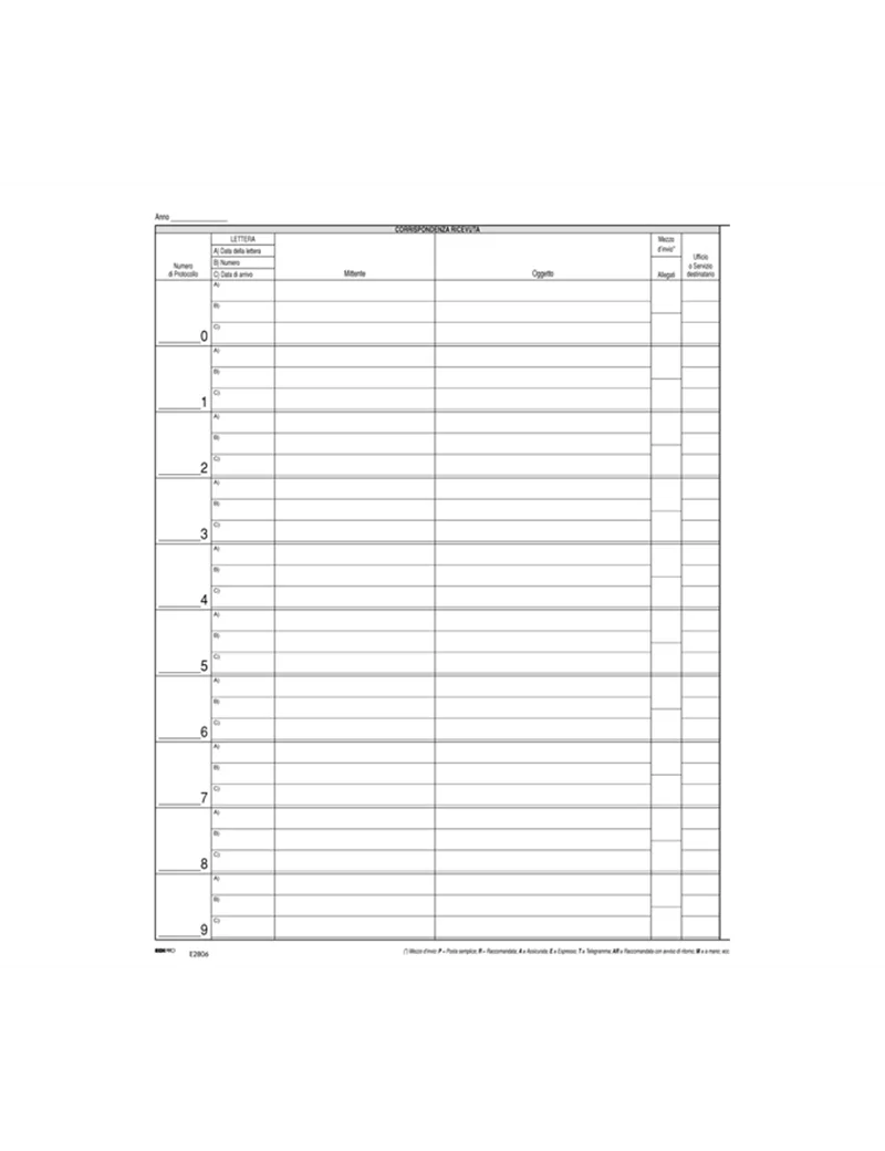Registro Corrispondenza Arrivo/Partenza Data Ufficio - 24,5x31 cm - 50 Pagine - DU138000000 Registro Corrispondenza Arrivo/Partenza Data Ufficio - 24,5x31 cm - 50 Pagine - DU138000000