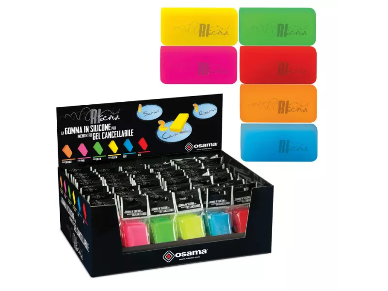 Gomma Termosensibile Riscrivi Osama - 60x40x8 mm - OW 10139 (Assortiti Fluo) Gomma Termosensibile Riscrivi Osama - 60x40x8 mm - OW 10139 (Assortiti Fluo)