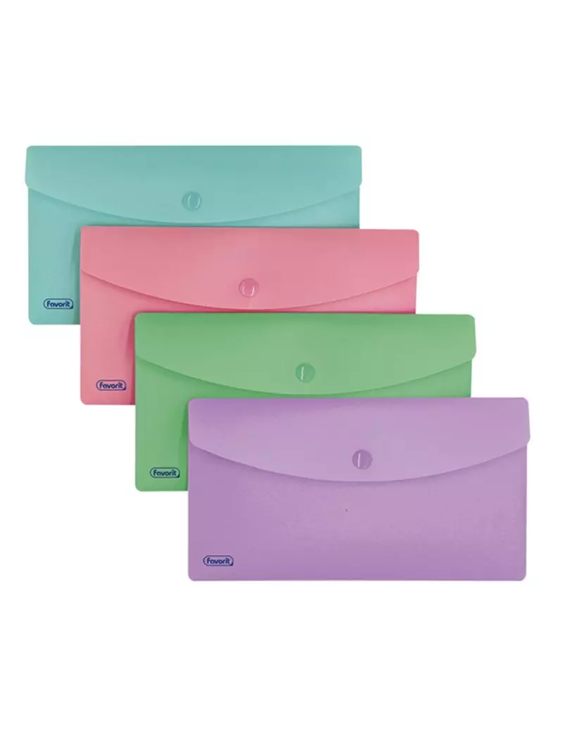 Buste con Bottone Favorit - 9,9x21 cm - 400151719 (Assortiti Pastello Conf. 5) Buste con Bottone Favorit - 9,9x21 cm - 400151719 (Assortiti Pastello Conf. 5)