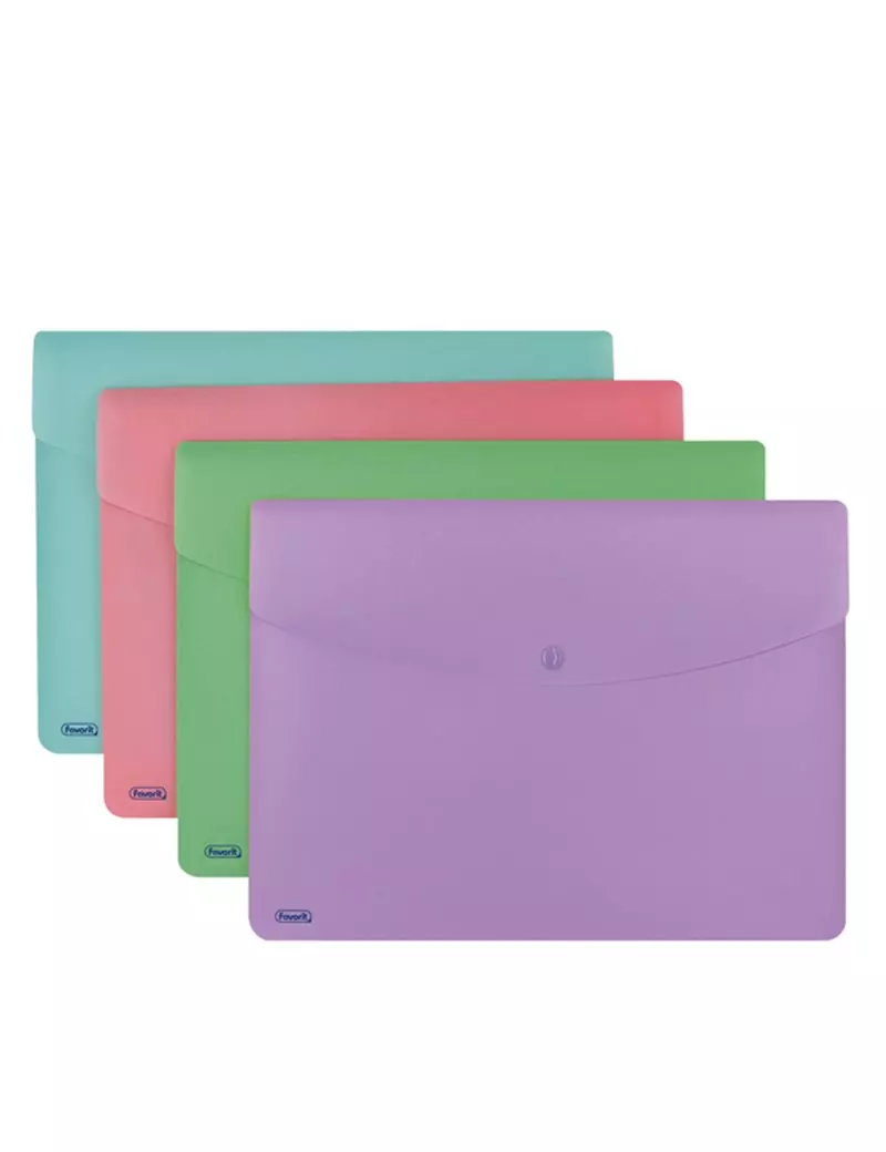 Buste con Bottone Favorit - 21x29,7 cm - 400121107 (Assortiti Pastello Conf. 5) Buste con Bottone Favorit - 21x29,7 cm - 400121107 (Assortiti Pastello Conf. 5)
