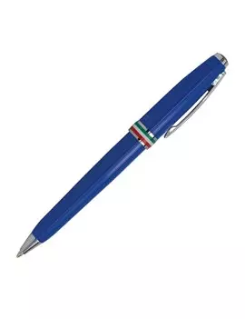 Penna a Sfera a Scatto Aldo Domani Monteverde - Punta Media - Fusto Azzurro Italia - J059737 (Nero)